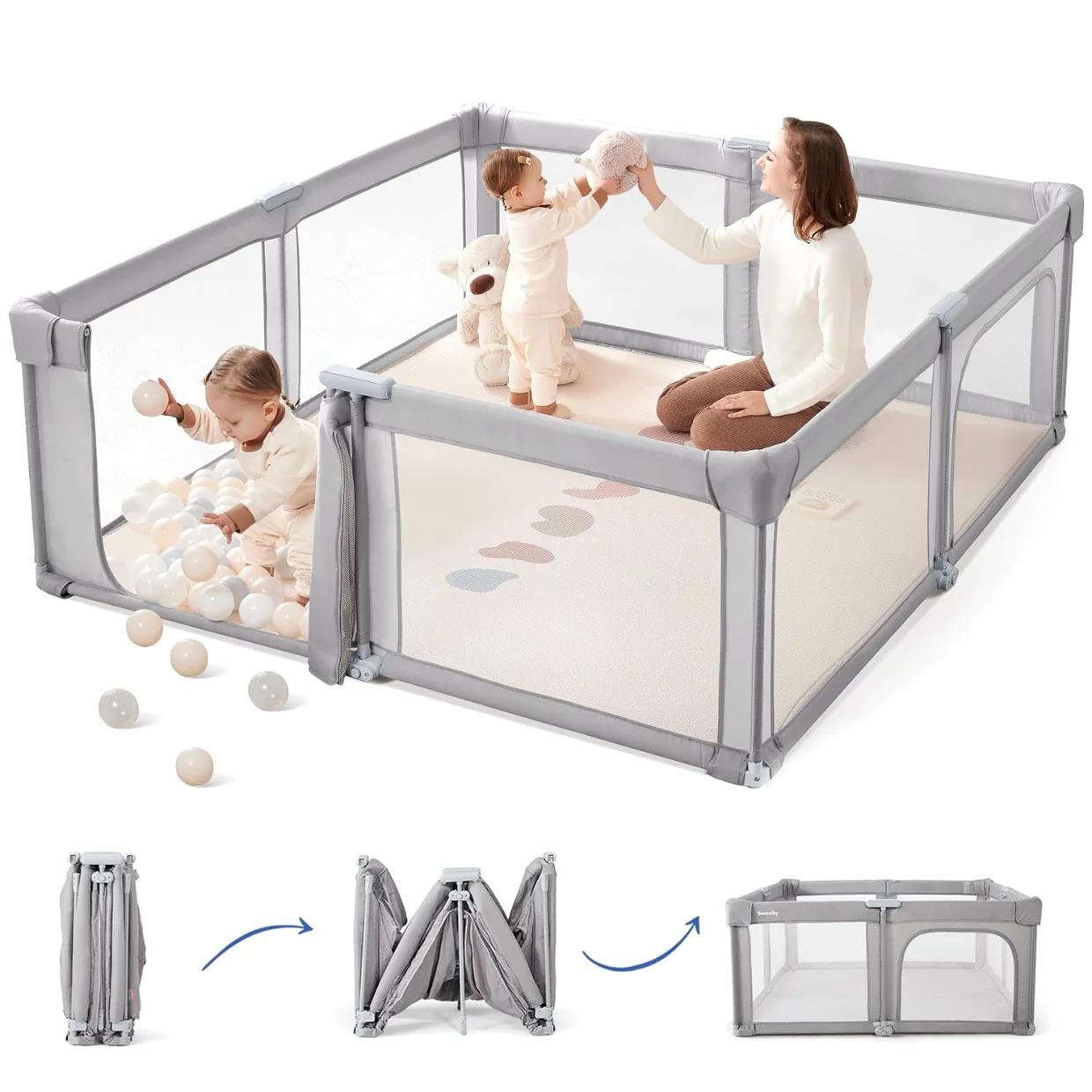 Sweeby playpen, 63 x 47 in