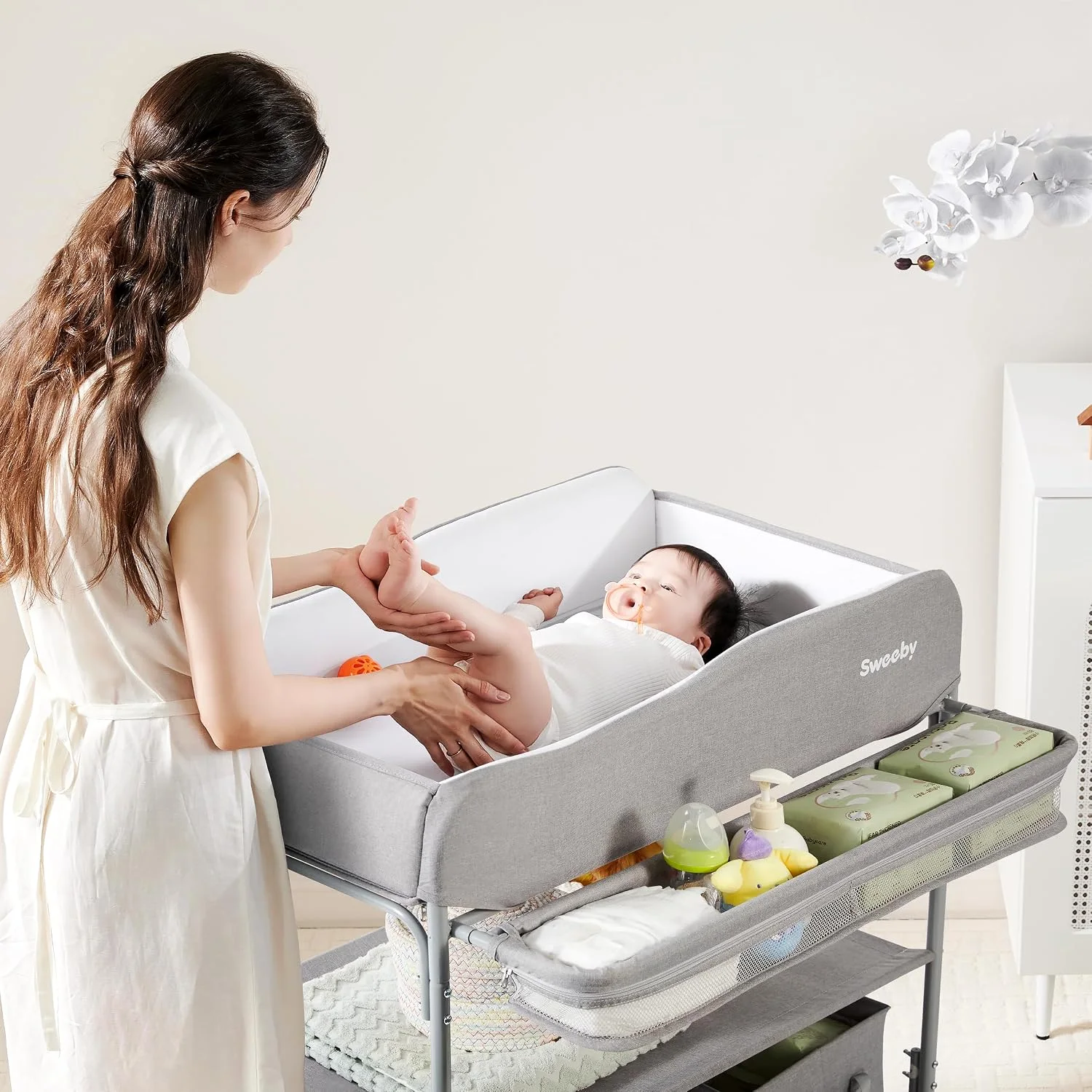 Sweeby Folding Changing Table in a nursery