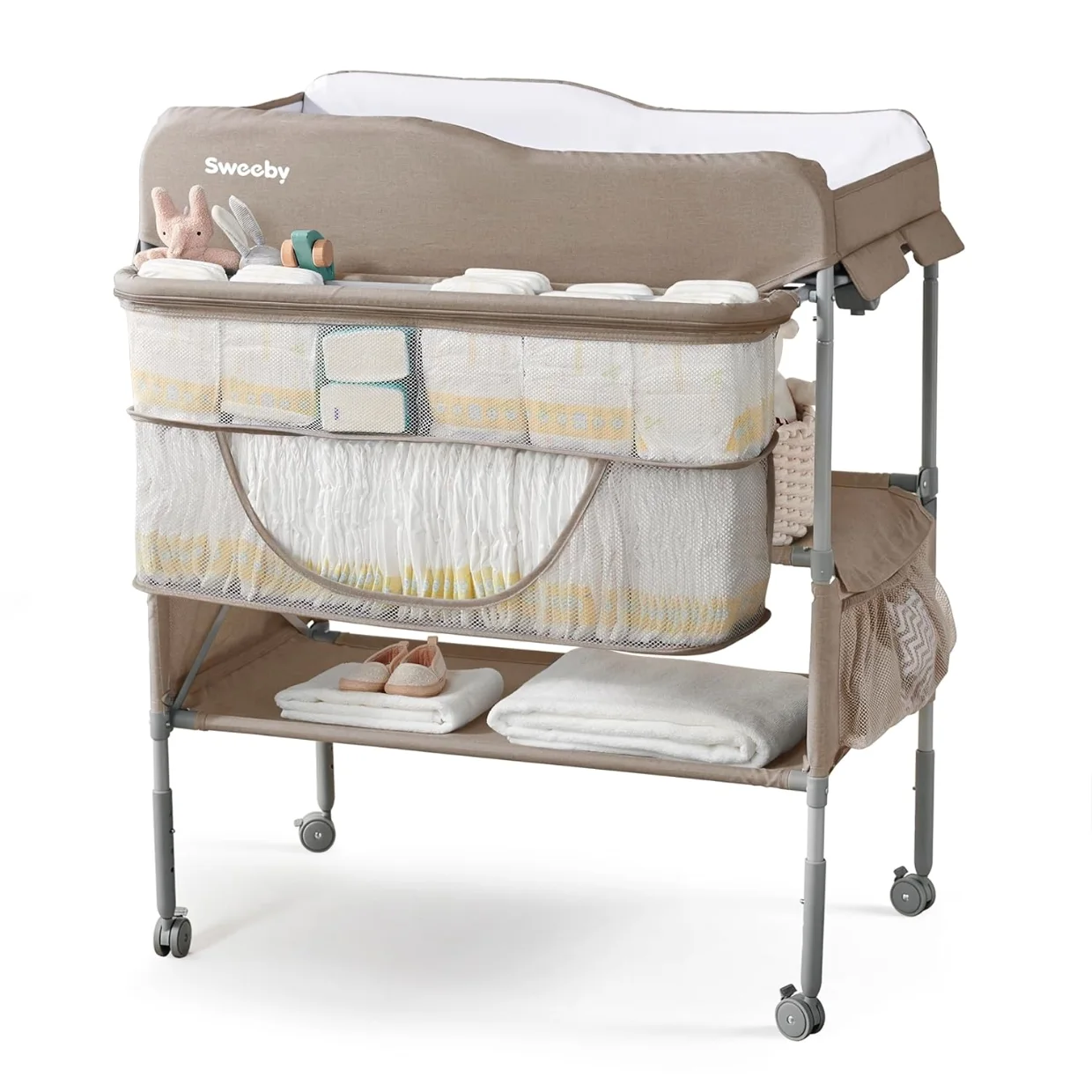 Sweeby Folding Changing Table in Light Khaki (standard)