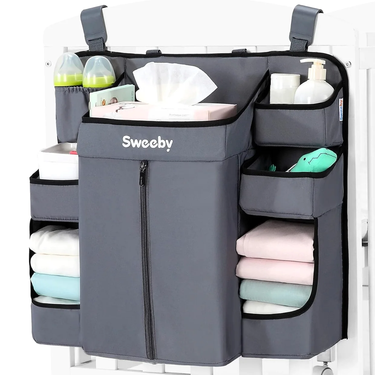 Sweeby Hanging Diaper Caddy in Gray