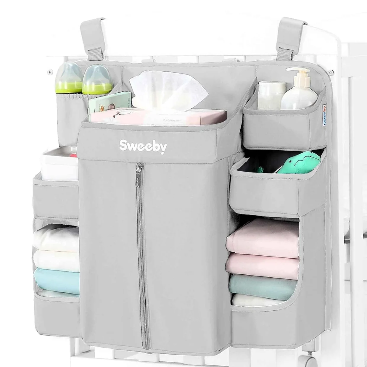 Sweeby Hanging Diaper Caddy in Light Gray