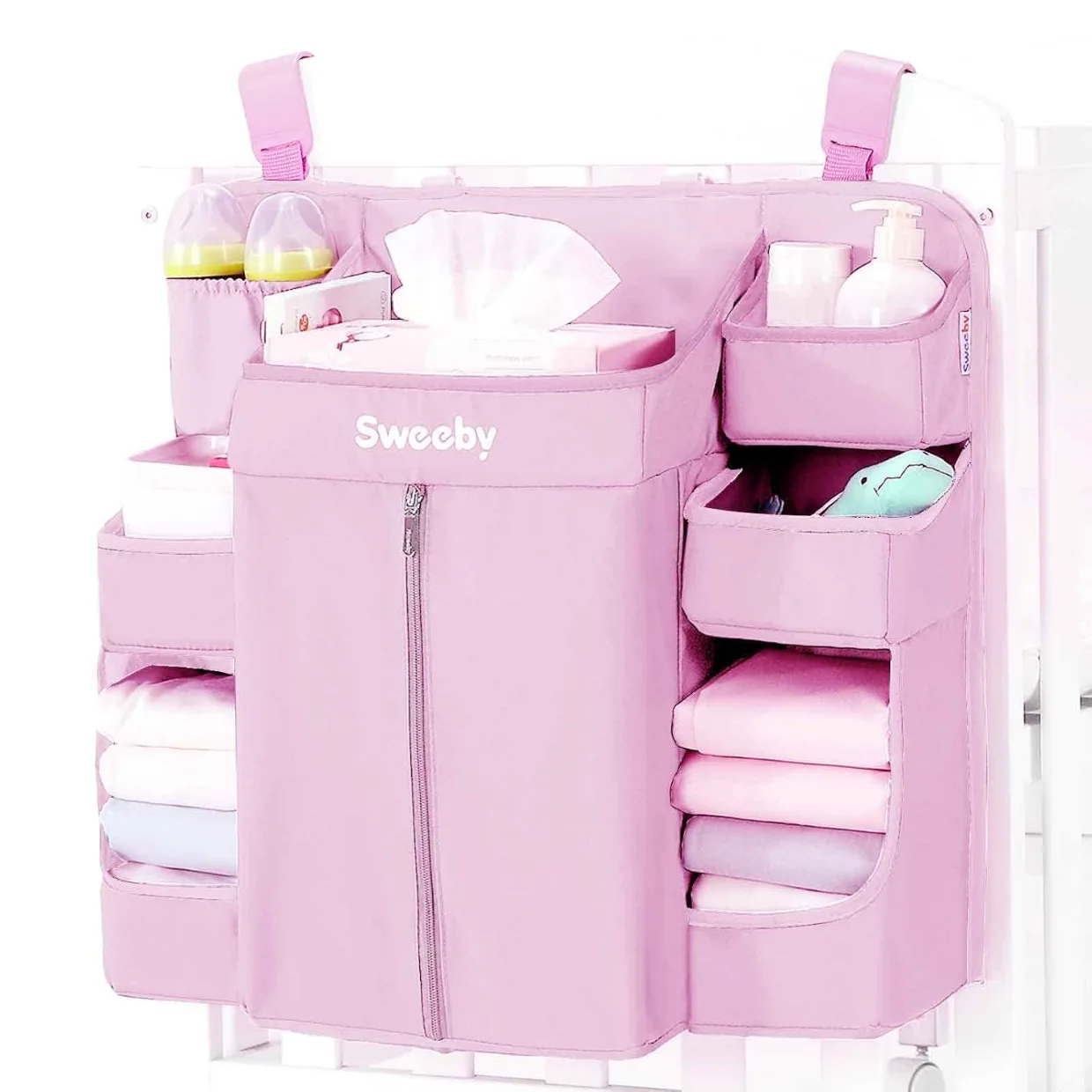 Sweeby Hanging Diaper Caddy in Pink