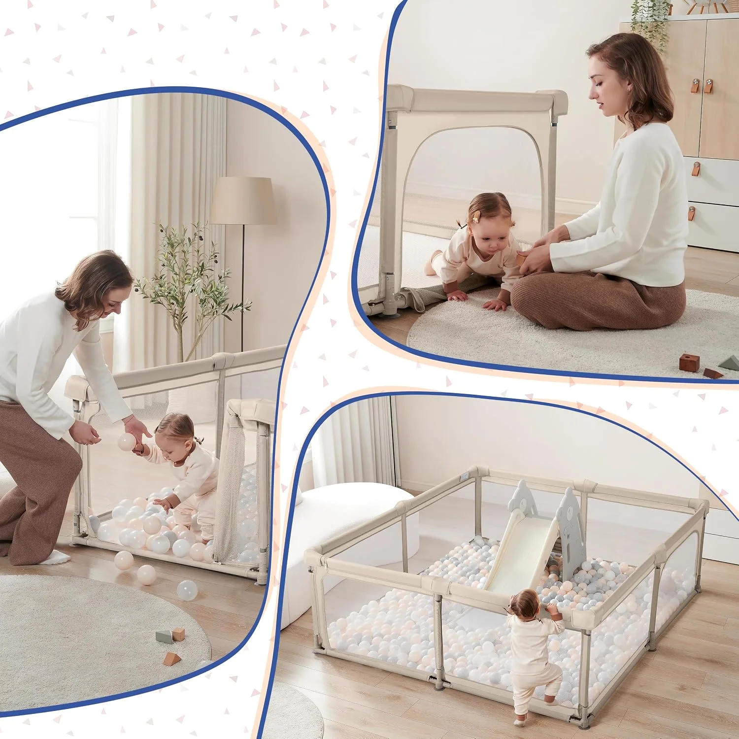 Sweeby Hidden Gate Playpen in a living room